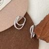 Fashion Shiny Zircon Double Loop Hoop Earrings for Women Girls Irregular Personality Earrings Buckle Daily Jewelry Accessories