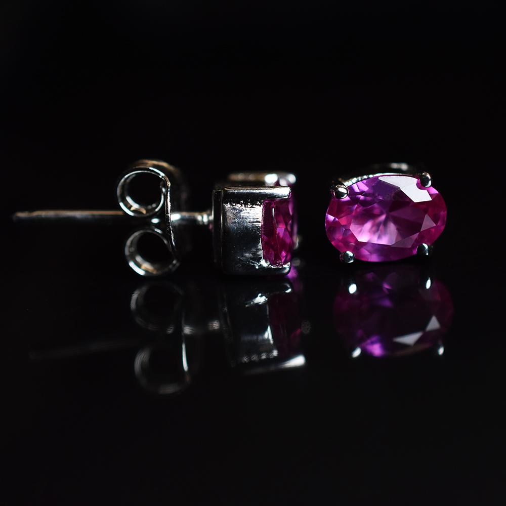 CERTIFIED Natural Pink Ruby Oval Gems Earring Pair 8.40 Ct 925 Starling Silver MY.ER-27-NS