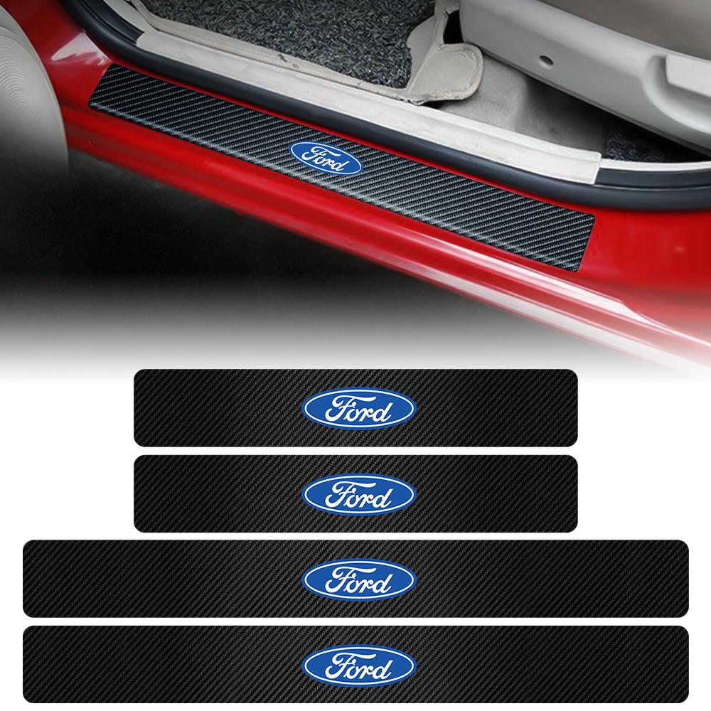 4pcs Anti-Scratch Car Door Sill Protector Stickers Accessories for Ford Mk3 Ranger Kuga Mustang Escort C-Max Focus Fiesta Mondeo 63as