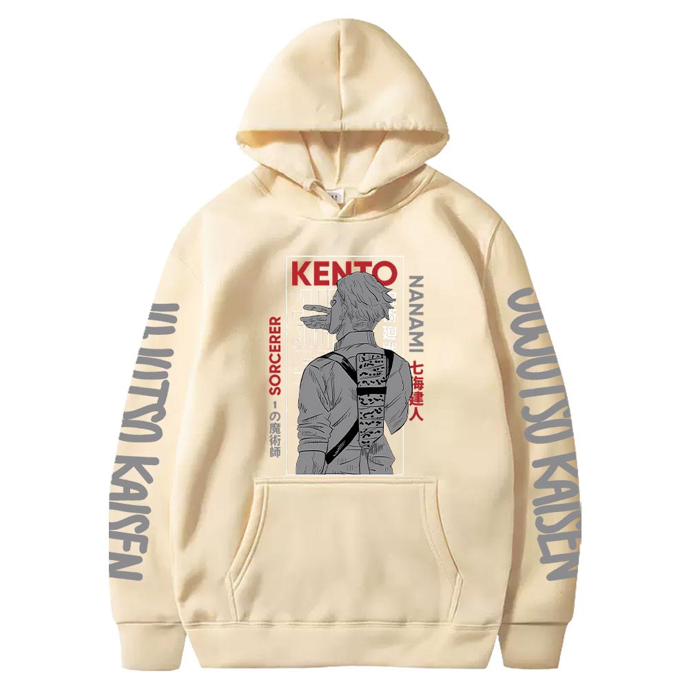 Anime Jujutsu Kaisen Nanami Kento Cool Printed Hooded Men Women Manga Hoodies Casual Loose Sweatshirt Harajuku Male Streetwear