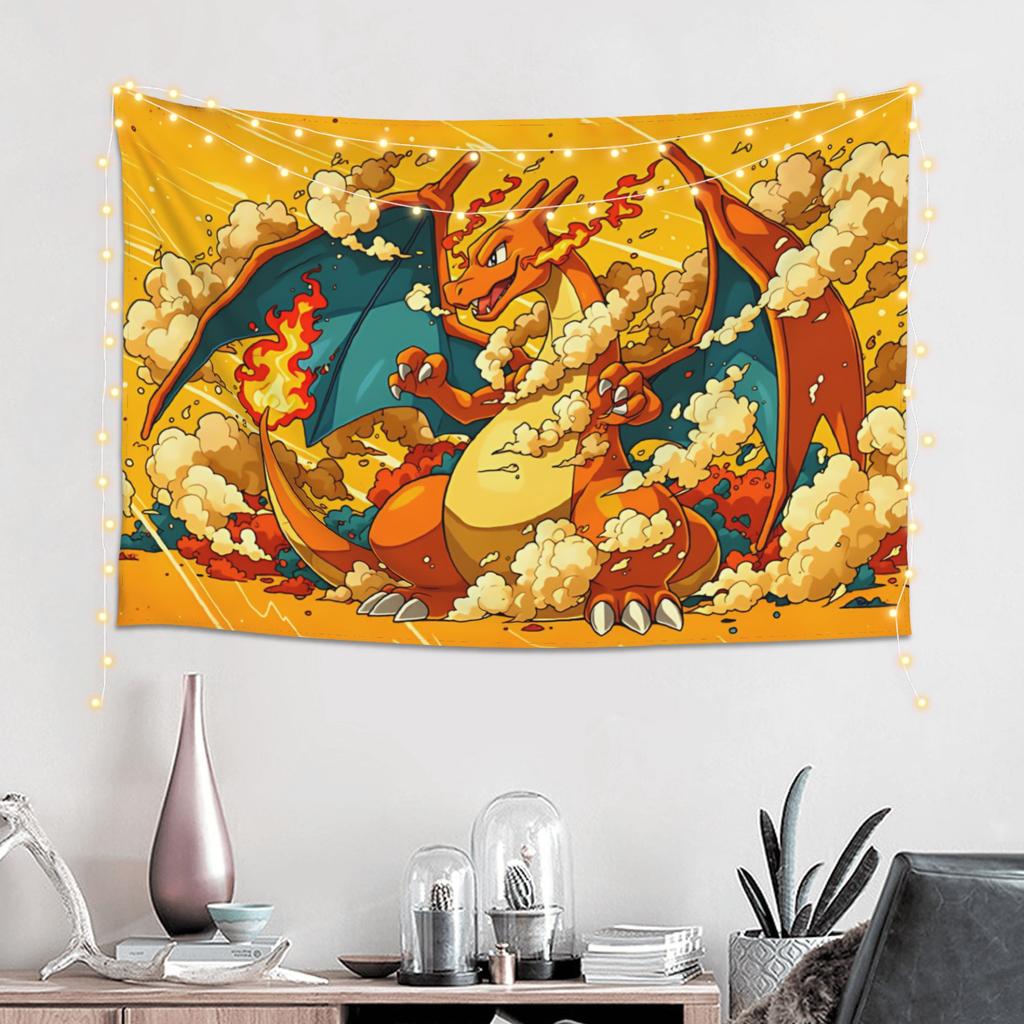 Pokemon Theme Charizard Cutecore Tapestry Room decoration Home Decoration Tapestry Decor Accessories Cute Room Decor