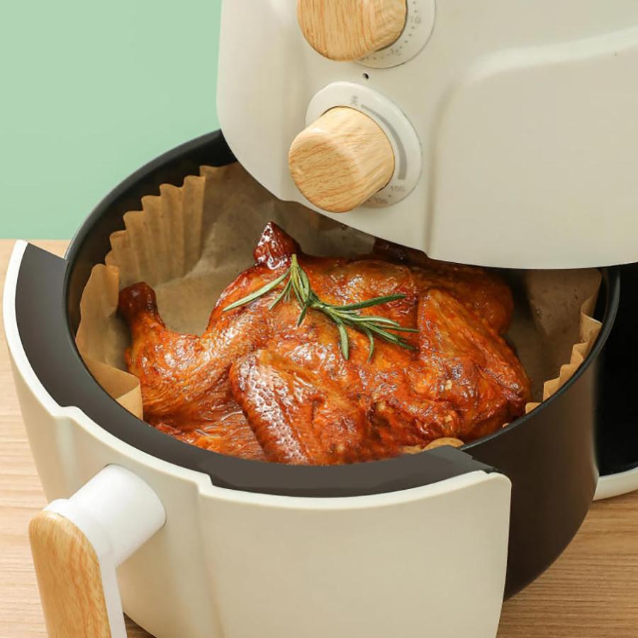 100/200PCS Air Fryer Liner Round, 7.9 inch Baking Parchment  Air Fryer Disposable Paper Liners,Unbleached Non-stick Non-leak