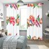 2pcs Wild Flowers Peonies With Watercolor Style Printed Curtains Rod Pocket Curtain  For Living Room Bedroom Windows Home Decor