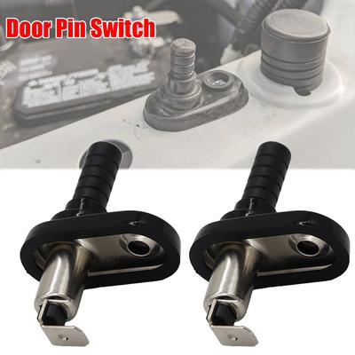 2 Stück Türpfosten Flansch Licht Haubenmontage Pin Schalter vernickelt Universal mit Gummimanschette für Auto LKW Boot 20A 12VDC