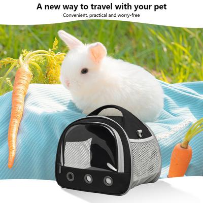 Guinea Pig Carry Pouch Bag Transparent Chinchilla Bird Hedgehog Foldable Hamster Bag Mesh Breathable for Small Rabbits Parrots