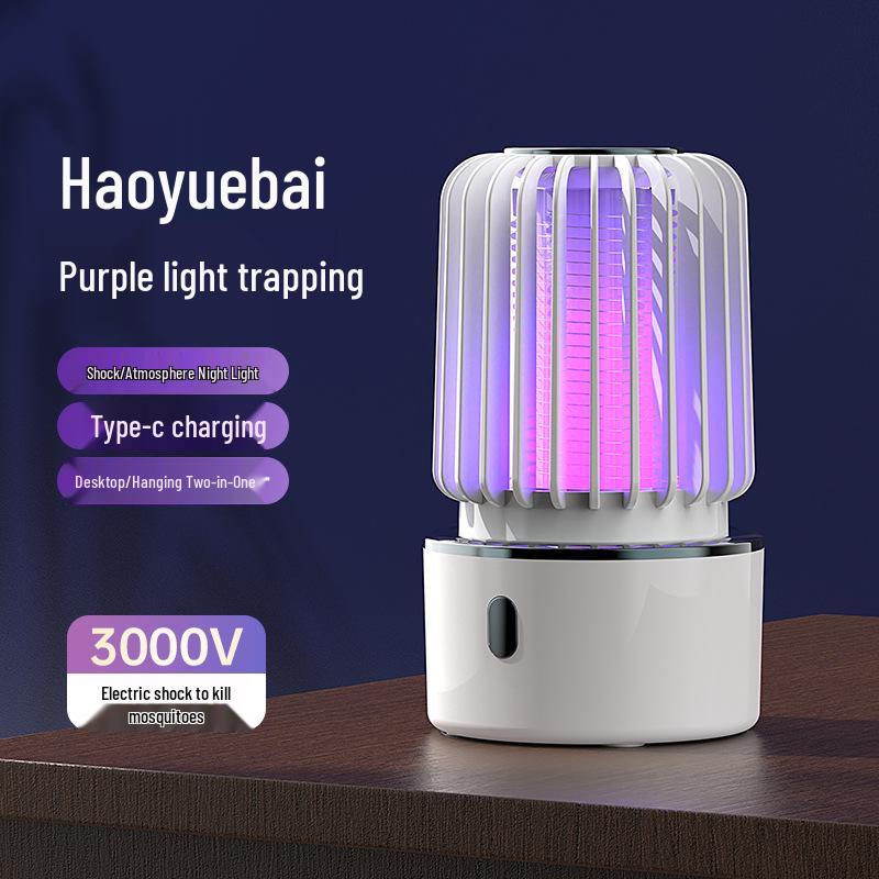 USB Rechargeable Electric Mosquito Trap Lamp - Safe for Indoor Use, Pregnant Women, and Children.