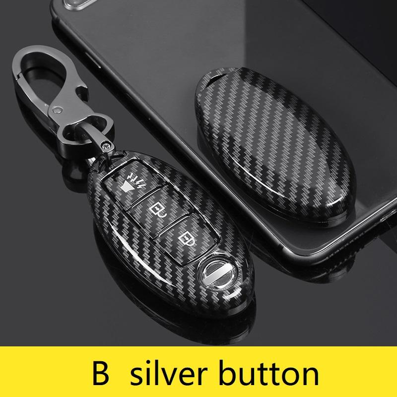 Interior Mouldings Glossy Carbon fiber ABS Car Key Case Fob Cover For infiniti FX35 FX37 FX50 G25 G35 G37 JX35 M35 M37 M45 Q70