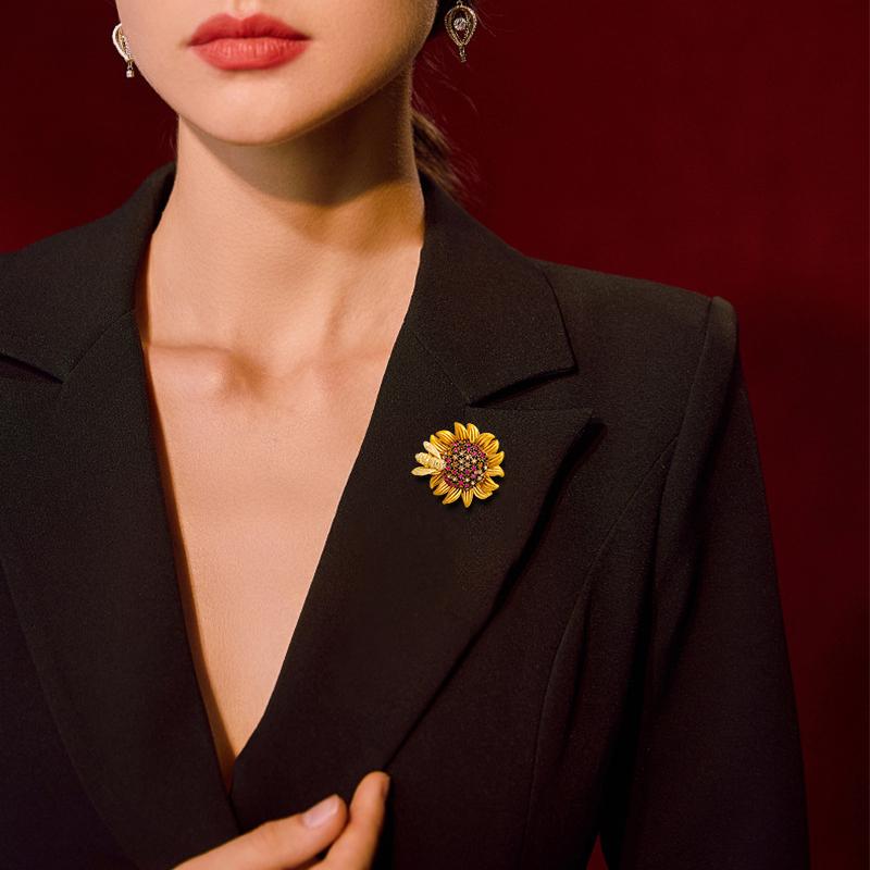 Yeni Retro Broş, Üst Düzey ve Çevik Arı Papatya Broş, Kadın Broş, Ayçiçeği Broş, Mizaç Broş, Broş Pin