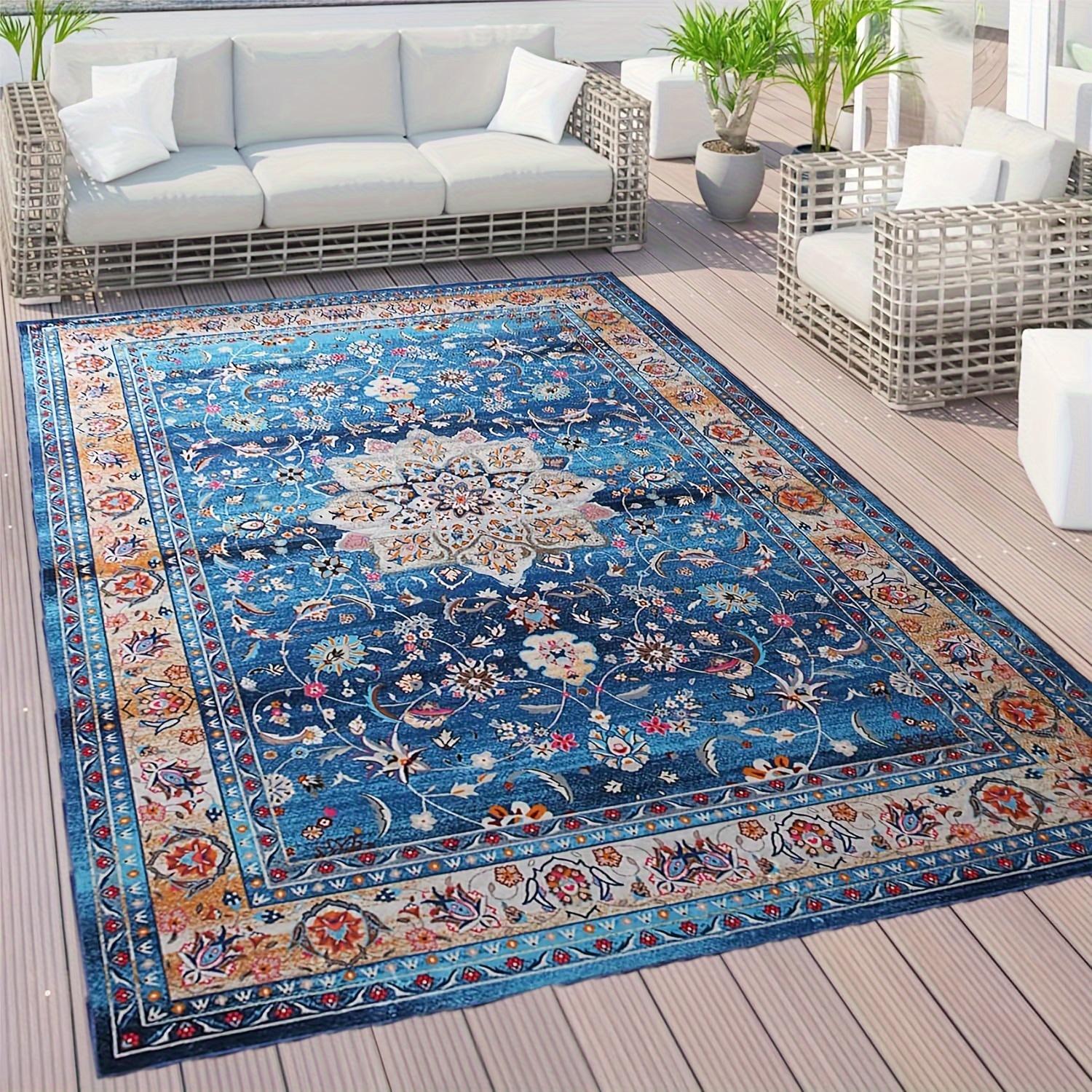 

Persian Ethnic Style Area Rug – Luxury Non-Slip Carpet for Living Room Bedroom Hallway, Elegant Floor Mat 60*90cm