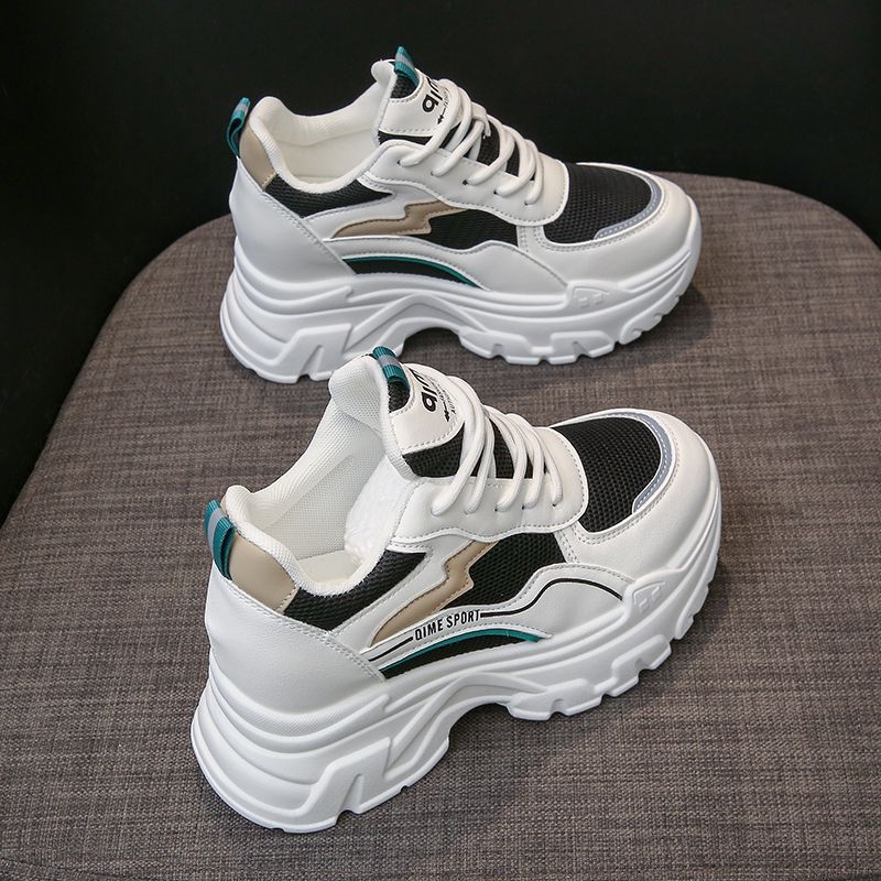 

Fried Street Daddy Shoes 22 New Spring Feet Small Thick Soles Lightweight Mesh Leisure Sports 35 чёрный