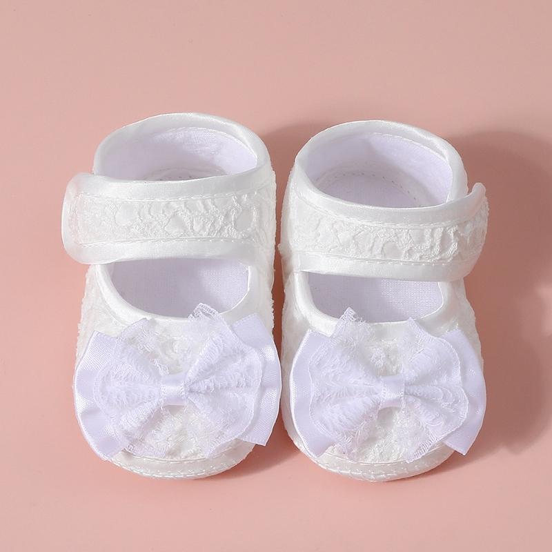 Spedbarn Baby Flate Sklisikre Sko Pustende Sløyfesko