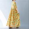 Short Sleeve Plus Size Cotton Vintage Floral New In Dresses for Women Casual Loose Long Summer Dress