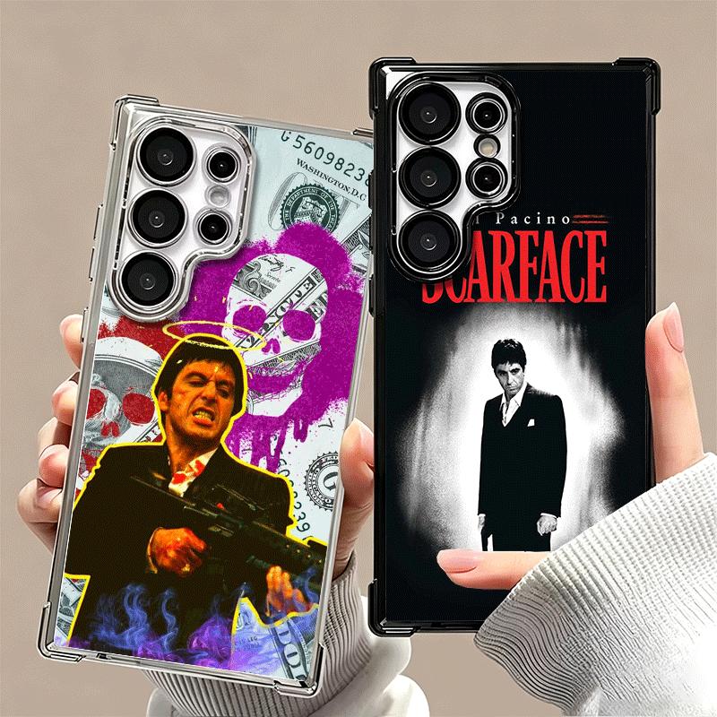 Scarface 1983 Al Pacino Plating Phone Case For Samsung Galaxy S24 S25 FE S26 Edge S23 Ultra S22 S21 Plus S20 Anti-Fall Airabag C