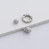 S925 Silver Wheel-Shaped Zircon Spacer Beads for DIY Necklace & Jewelry Making