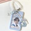 INS Pink Blue Kpop Photocard Holder Credit ID Bank Card Photo Display Holder Idol Postcard Card Protective Case with Pendant