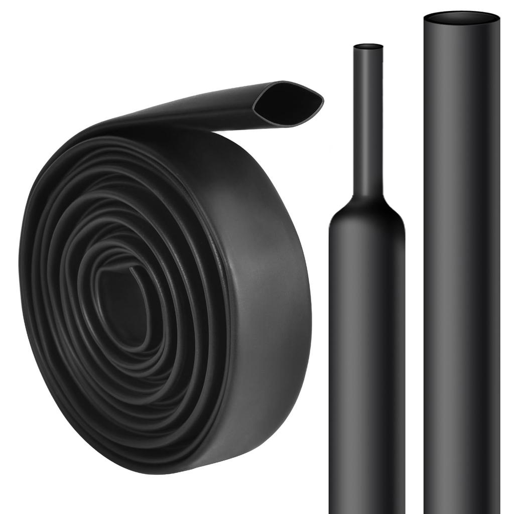 Black Heat Shrink Tubing Adhesive Lined Wire Shrink Wrap Tube Waterproof Insulation Cable Protector Sleeve for Electrical Repair