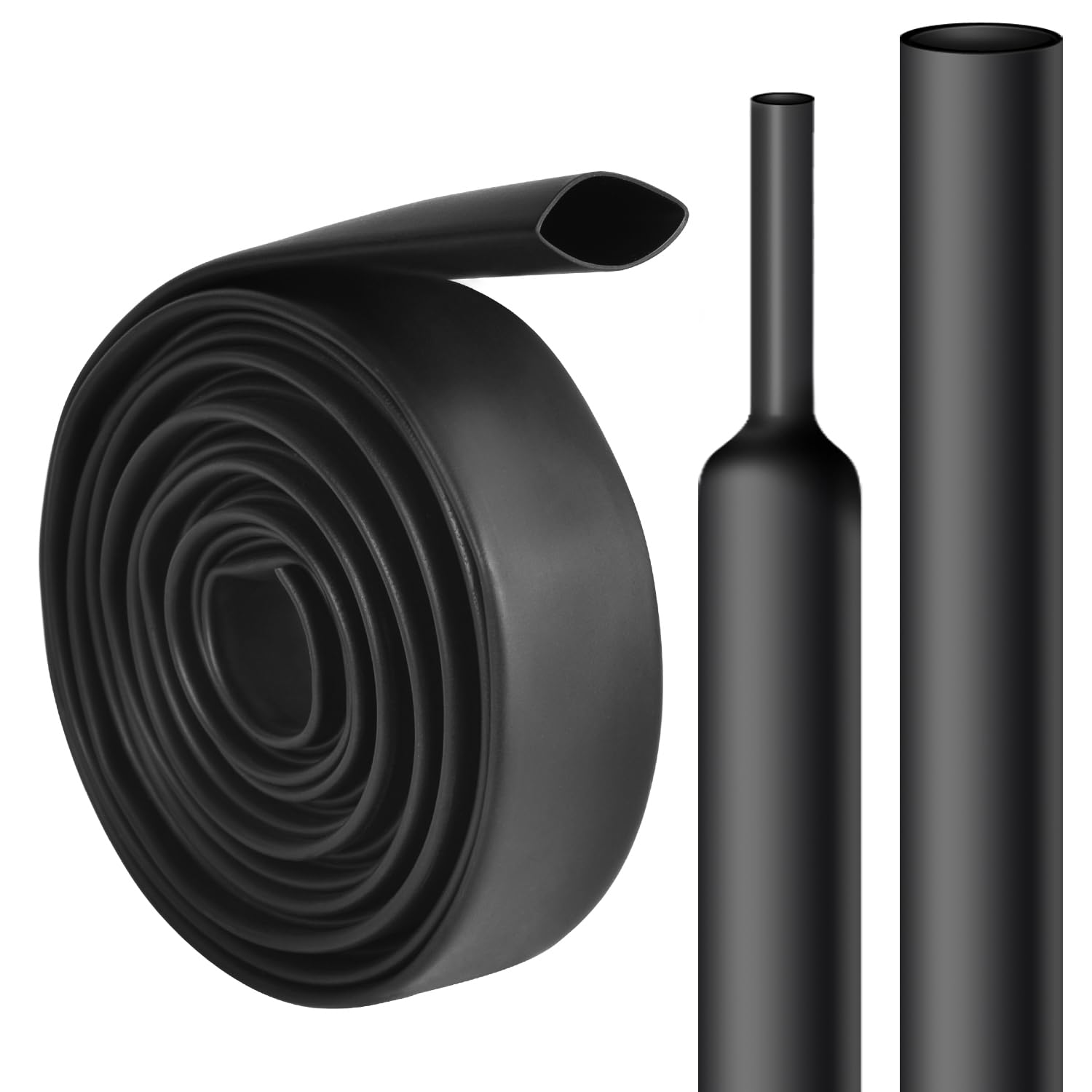 

Black Heat Shrink Tubing Adhesive Lined Wire Shrink Wrap Tube Waterproof Insulation Cable Protector Sleeve for Electrical Repair 4mm&1M(1roll) чорний