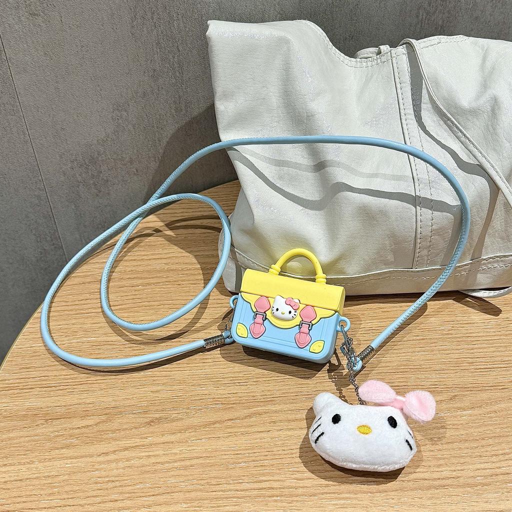 Cute KT Cat Handbag, AirPods Pro 1, Apple Bluetooth Headphone Case 1/1 Gen Cartoon Protective Case, Compatible with 1