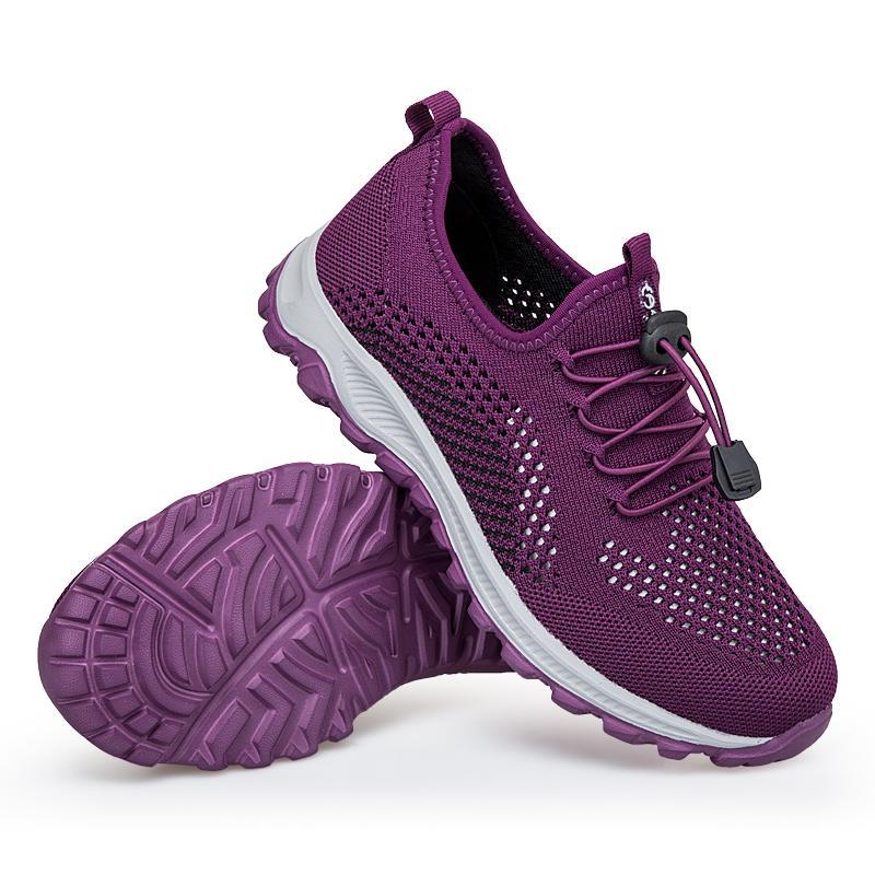 2025 men's and women's flying woven shoes mesh shoes spring and summer low-top breathable holes casual walking shoes elderly shoes parents sports shoe