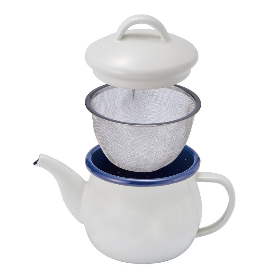 Toyo Horo pure enamel teapot (with strainer) White Size: Approx. W18 D10.6 H12.5 PU-2306