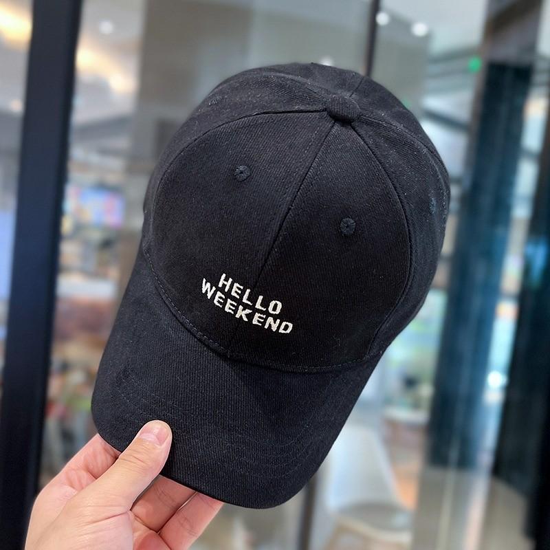

Hello Embroidered Baseball Cap For Men Women Casual Sun Hat Adjustable Cotton Sun Protection Black