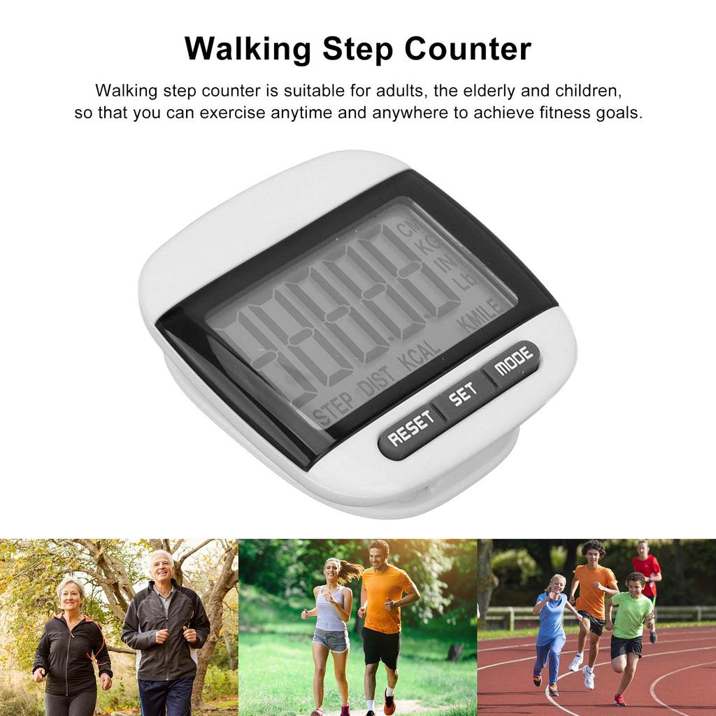 Elderly Step Counter LCD Display Clear Screen Accurate Walking Pedometer with Clip