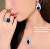 Sri Lanka Blue Cheetah Gemstone Necklace Vintage Plated 18K Gold, Royal Blue Drop Zircon Y Necklace