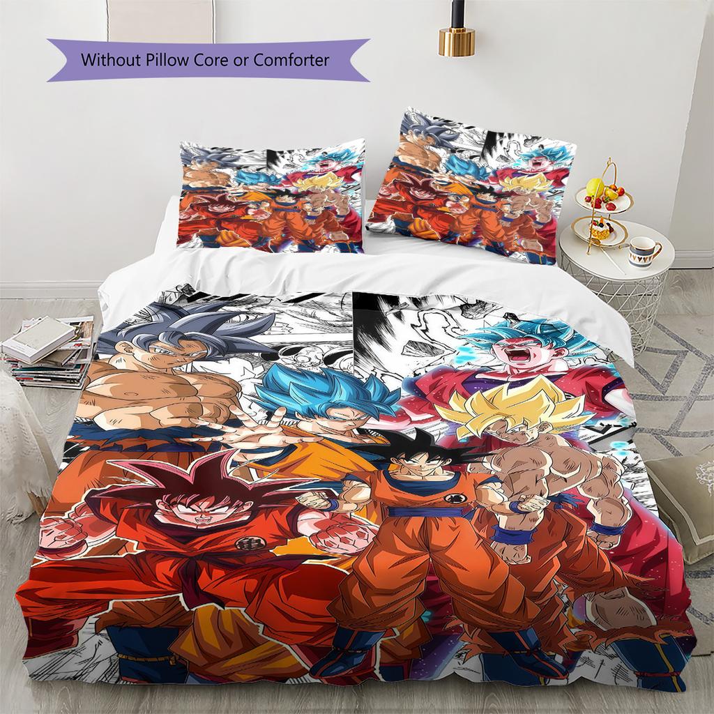 Dragon Ball Twin Size Bedding Set Soft Duvet Cover Pillowcases Comfortable for Bedroom