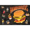 Vintage Fast Food Burger Wall Mural Retro Hamburger Wallpaper for Restaurant Cafe Decor