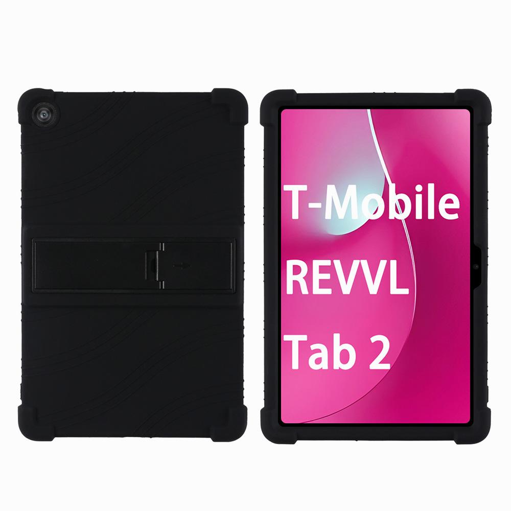 For T-Mobile Revvl Tab 2 Tablet 10.1inch Protection Case,Adjustable BracketSoft Silicone,Protection Cover for Revvl Tab 2 T-Mobile Revvl Tab 2 чёрный