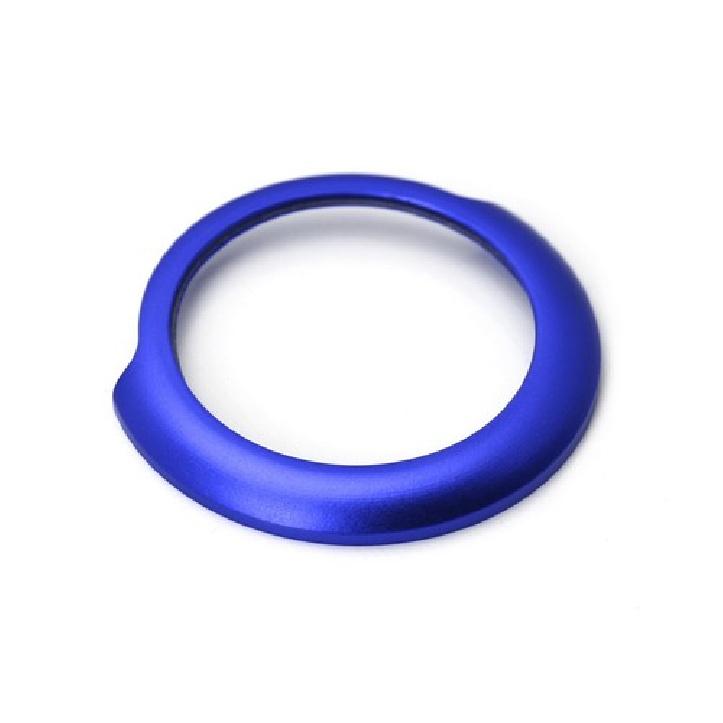 Blue Aluminum Keyless Engine Push Start Button Decoration Ring Trim For BMW G30