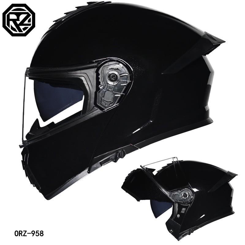 Orz Motorcycle Modular Helmet Dual Visor With Spoiler Full Face Open Men Women All Season Bluetooth Ready