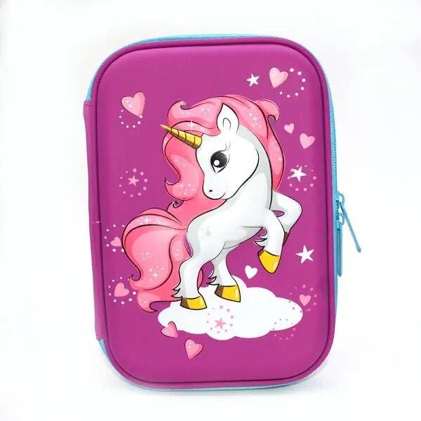 Kawaii Unicorn Pens Flamingo Pencil Case Pencil Case Creative Pencil Bag Girl Learning Supplies Stationery  Toy Storage