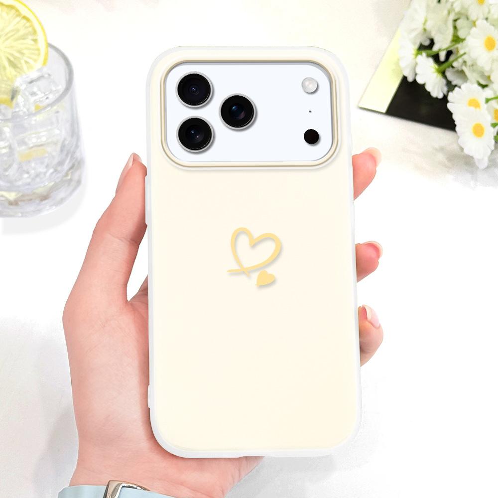 Simple Love Heart Phone Case For IPhone 17 17E Air 16 16E 15 Plus Pro Max Candy Colored Cover