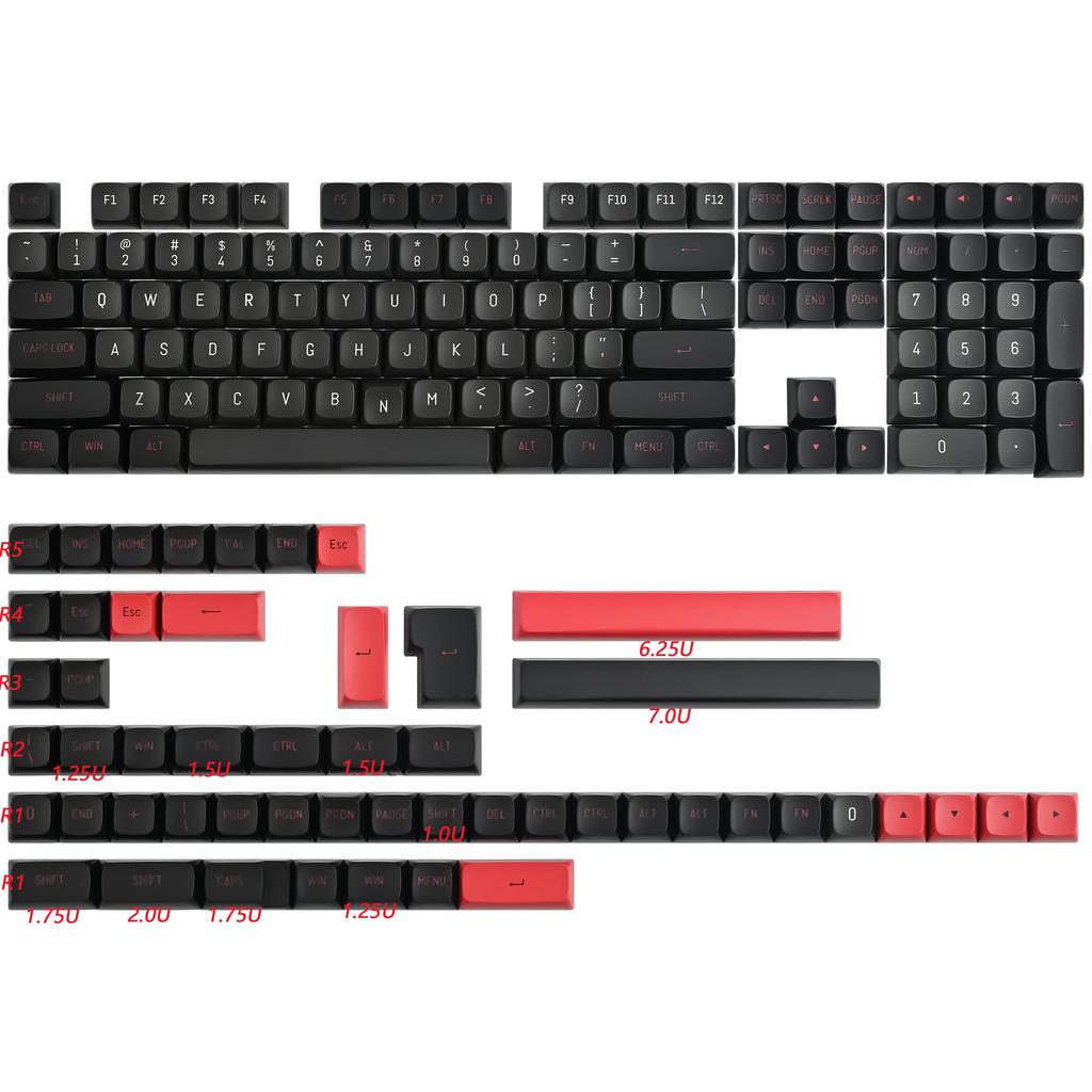 Evil Dolch CSA Custom Keycap Set for MX Switches Gaming Mechanical Keyboards Keycaps, 160-Key Double-Shot Cherry/Gateron 60%/64/GK61