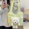 Kawaii Plush Bear Bag Large Capacity Underarm Bag Cute Shoulder Bag  Girls
