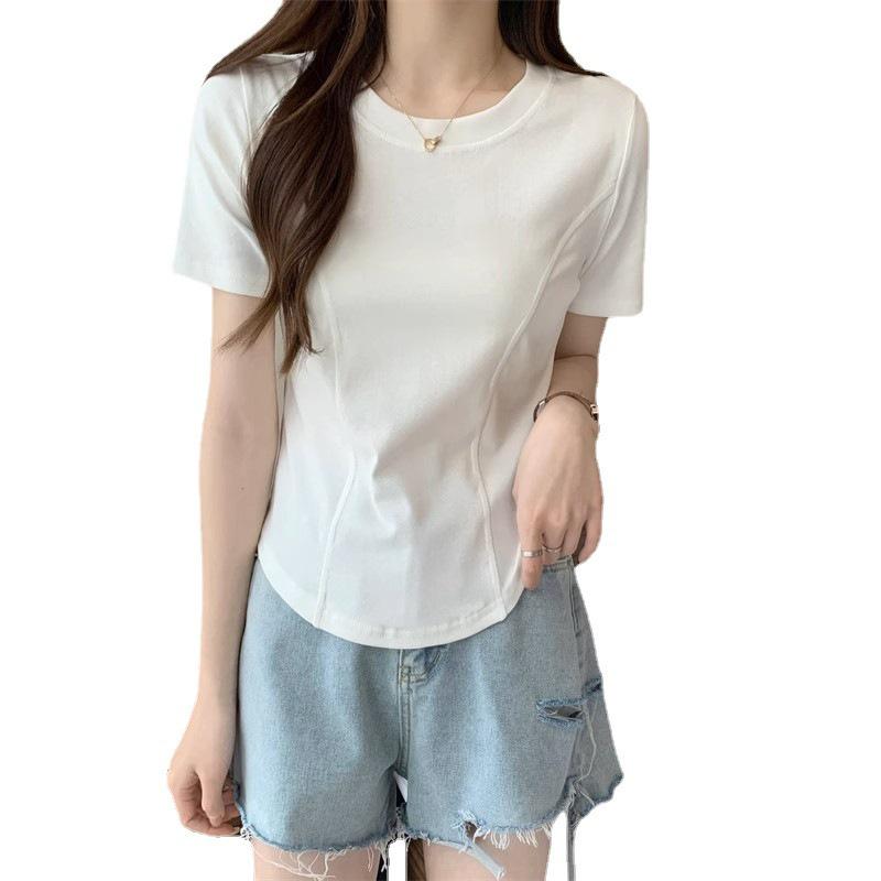 2024 Summer Women's Slim Fit Irregular Hem T-Shirt
