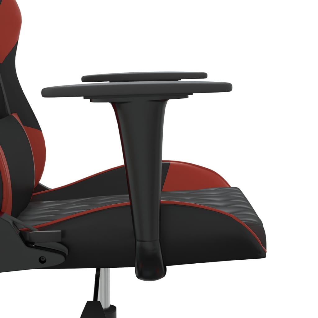 Gaming Chair in Black and Burgundy Artificial Leather