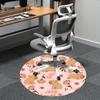 1PC Capibala Floral Office Round Area Rug, Indoor Mat Suitable ForOffice, Under Office Chairs Bedroom Living Room Home Decor, Room Deco F180