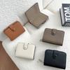 Genuine Leather Mini Wallet - Snap Button & Zipper Bifold Card Wallets, Compact Slim Purse with Multi-Card Slots for Women