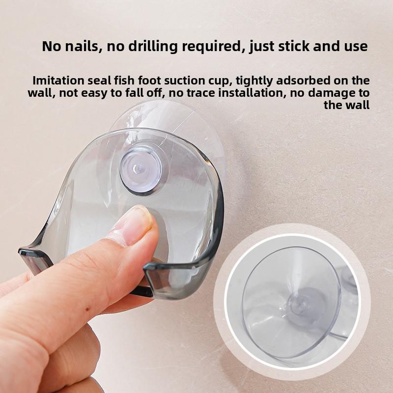 Suction Cup Razor Holder Punch-free Manual Razor Shaver Storage Rack Drain Wall-mounted Bathroom Storage Rack
