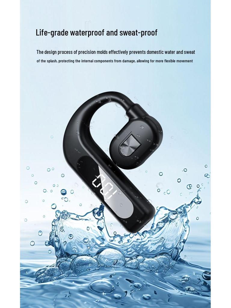 V59 Wireless In-Ear Ear-Hook Bluetooth Headset with Long Battery Life for Business, Car, and Sports Use