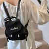 Nylon Studenten Schultasche Buchstaben Stickerei Umhängetasche Kawaii Kordelzug Rucksack Reise