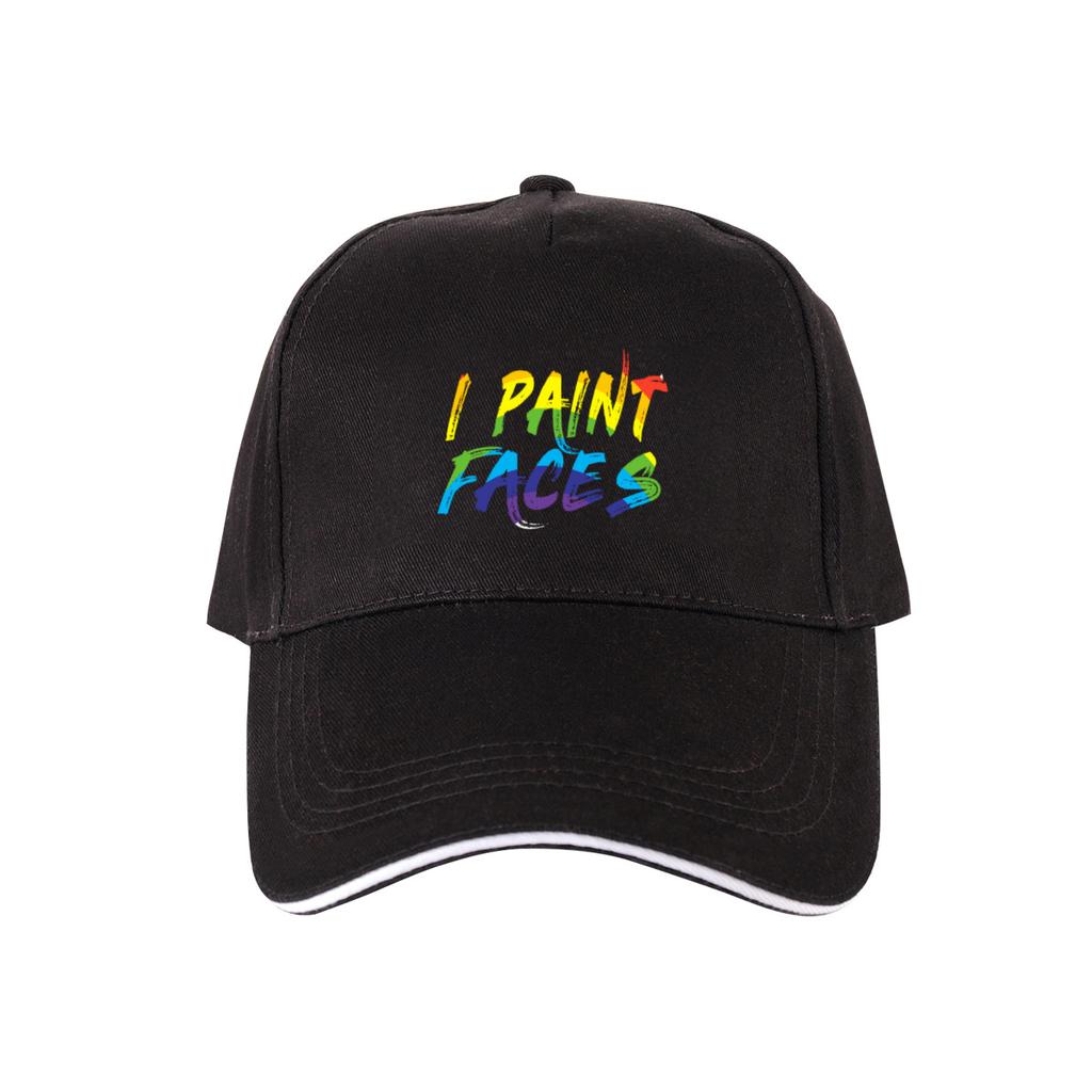 I Paint Faces Rainbow Art Face Painting Baseball Cap Adjustable Polyester Casual Summer Hat for Artists