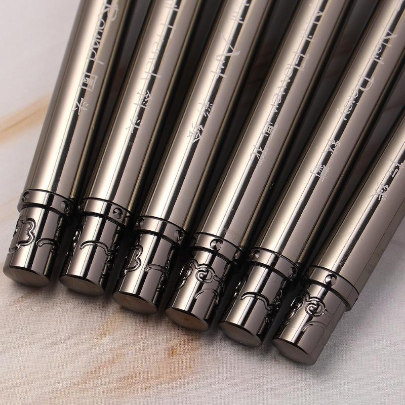 Double Head Nail Brush Metal Handle Uv Gel Liner Brush Painting Drawing Pen Crystal Acrylic Nail Art Manicure Brushes Tool