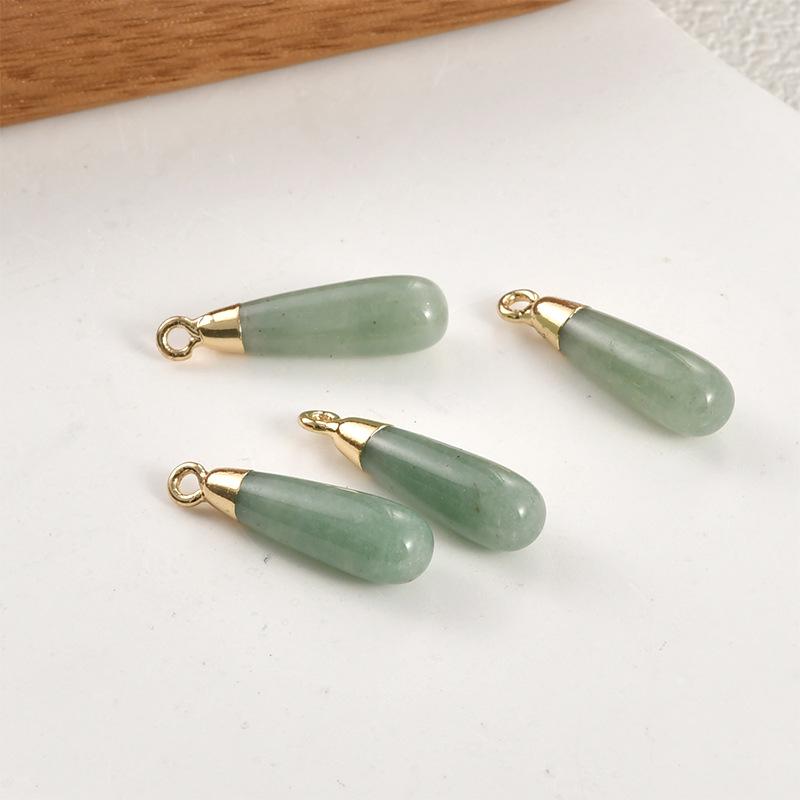 Gold-Plated Amethyst Rose Quartz Tiger's Eye Teardrop Pendant Earrings Necklace Accessory