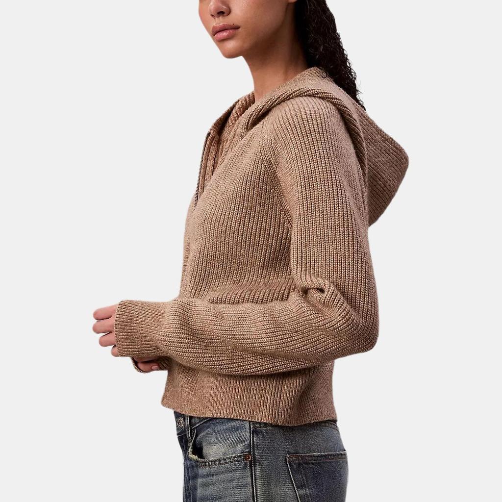 Calvin Klein Lässiges einfarbiges bequemes Kapuzen-Strickoberteil mit weichen Raglan-Langärmeln für Damen 47D379G-1YD
