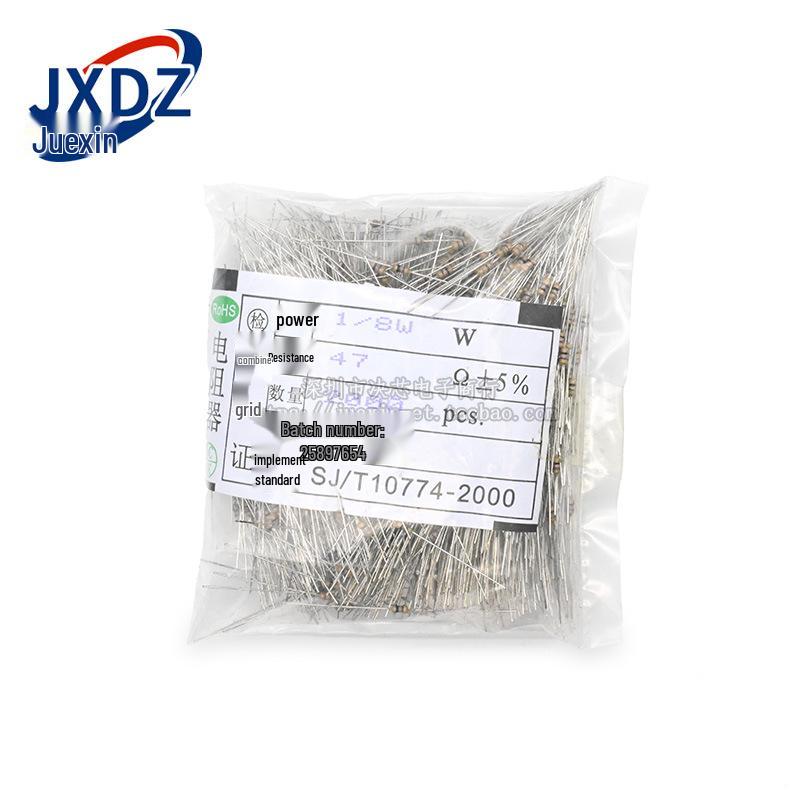 Carbon Film Resistor 1/8W: 1K, 2K, 2.2K, 2.4K, 3K, 3.6K, 3.9K, 4.7K, 5.6K, 6.8K, 7.5K, 8.2K, 5% Tolerance