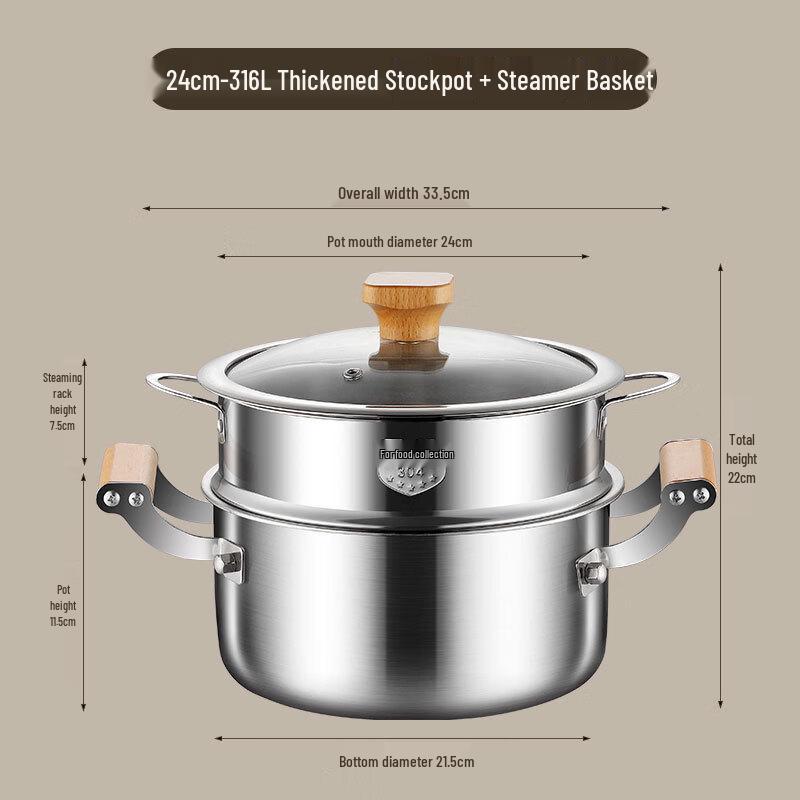 

Супница из нержавеющей стали с пароваркой