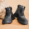 Men Casual Luxury Boots Winter Short Plush High Top Genuine Leather Outdoor Oxford Shoe Casual Cow Tendon Bottom Work Short Boot